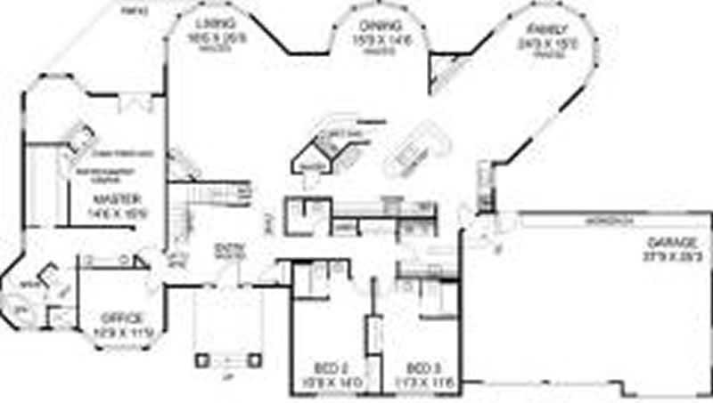 Floor Plan First Story of Contemporary Plan #145-1573